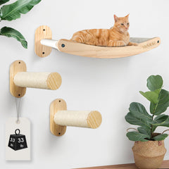 NVMBR cat wall furniture lounge with sisal stairs mounted on wall for vertical climbing enrichment.