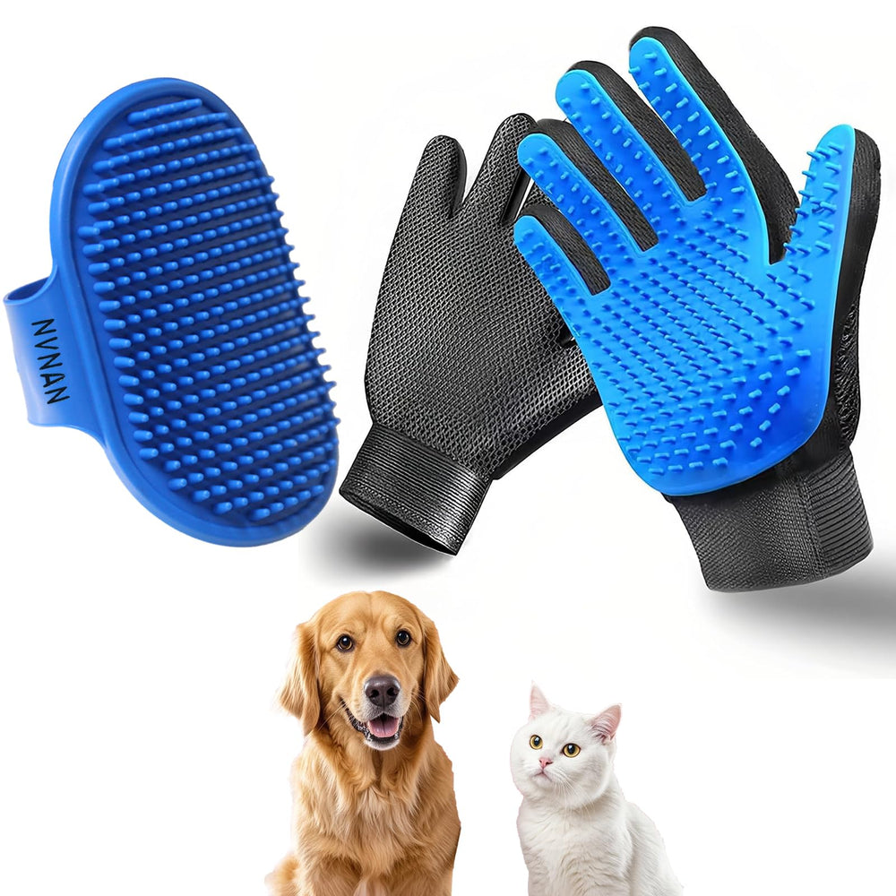 NVNAN grooming gloves with adjustable wrist provide a secure fit during grooming