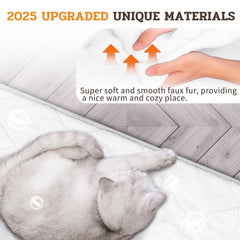 NWK Fluffy Self-Warming Cat Mat faux rabbit fur close-up highlights plush warmth