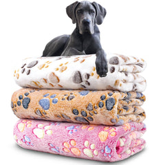 NXDZI dog blanket paw pattern for cozy naps and crate comfort.