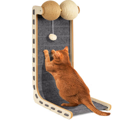 Nxwjoy felt cat scratcher pad with sisal balls - durable surface for extended play