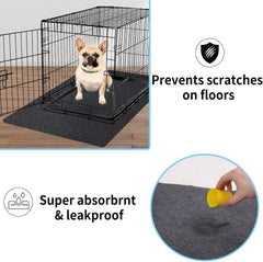 NYFITY Kennel Pad waterproof backing prevents leaks and protects floors.