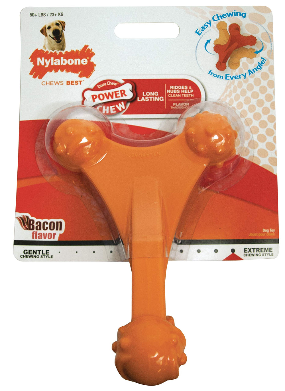 Nylabone Axis Bone chew toy with durable nylon for power chewers and long-lasting engagement