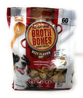 Nylabone Beef Broth Bones packaging highlights grain-free ingredients.