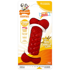 Nylabone Fun N Fit Rubber Braided Bone front view durable chew toy.