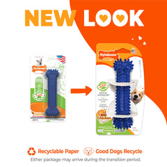 Nylabone Gumabone dental-nubs closeup highlights dental texture designed to reduce plaque as chewed.