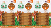 Nylabone Healthy Edibles bacon chew package shows four 8-count packs for small dogs