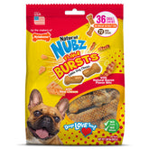 Nylabone Nubz bacon-cheese edible bone close-up for small dogs with long-lasting flavor.