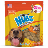 Nylabone Nubz packaging front shows natural chew for small dogs with fresher breath.