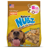 Nylabone Nubz bag of peanut butter chews encourages long-lasting chewing and flavor enjoyment.