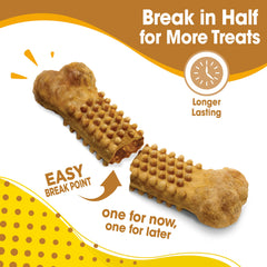 Nylabone Nubz for large dogs peanut butter chews provide substantial chew time.