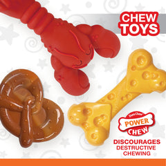 Nylabone Power Chew Bundle cheese bone toy adds flavor pockets for tasty chew sessions.