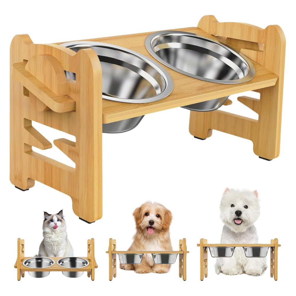 NYXXZ elevated dog bowls with 6-height adjustments for flexible pet feeding setup
