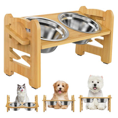 NYXXZ elevated dog bowls with 6-height adjustments for flexible pet feeding setup