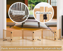 Oapety solid wood pet gate no-tools installation enables quick setup.
