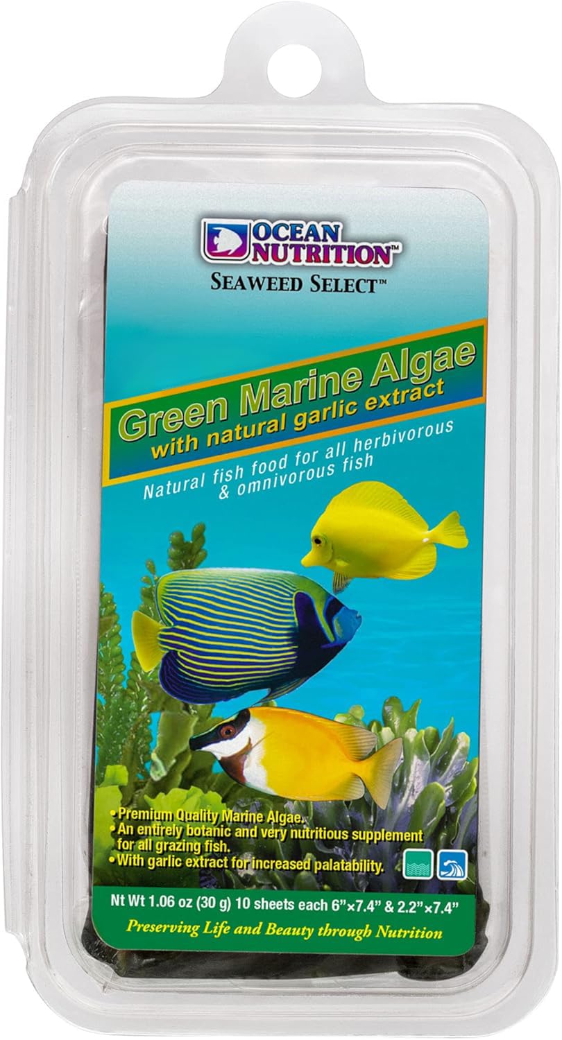 Ocean Nutrition Seaweed Select greens sheets packaging for herbivorous fish feeding