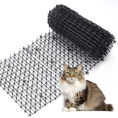 OceanPax scat mat six point five foot unrolled in the garden showing humane deterrence and eco-friendly materials