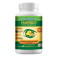 Ocu-GLO canine vision bottle for small dogs, eye health support