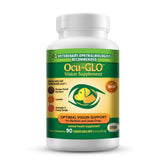 Ocu-GLO bottle for dog eye health; veterinarian-recommended daily supplement.