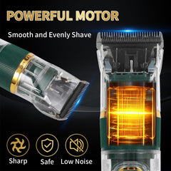 ODJSY clipper with 4 guide combs offers versatile length options.