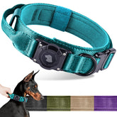 Odokele 2025 upgrade waterproof AirTag dog collar worn by a dog for secure all-weather tracking
