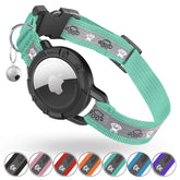 Odokele collar gato AirTag ajustable en verde, ajuste cómodo para mascotas pequeñas.