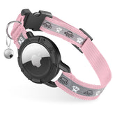 Odokele reflective AirTag cat collar in pink with adjustable strap for night visibility