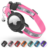 Odokele Reflective AirTag Collar front view enhances nighttime visibility for safety
