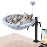 Odoland cat desk bed with 360° rotation for easy cuddles while you work.
