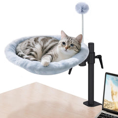 Odoland cat desk bed with 360° rotation for easy cuddles while you work.