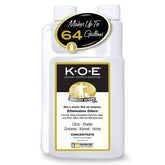 Odorcide K.O.E. Apricot bottle pour showing quick odor elimination in large spaces.