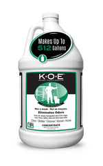 Odorcide K.O.E. kennel odor eliminator concentrate bottle removes odors at the source in large spaces.