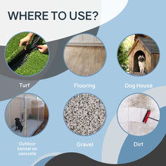 Odorcide K.O.E saturation shot on kennel area highlights deep odor source coverage.