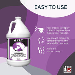 Odorcide refill application spray-on odor source for quick odor control