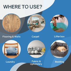 Odorcide Thornell Cat Odor-Off spray depicts quick odor neutralization at the source.