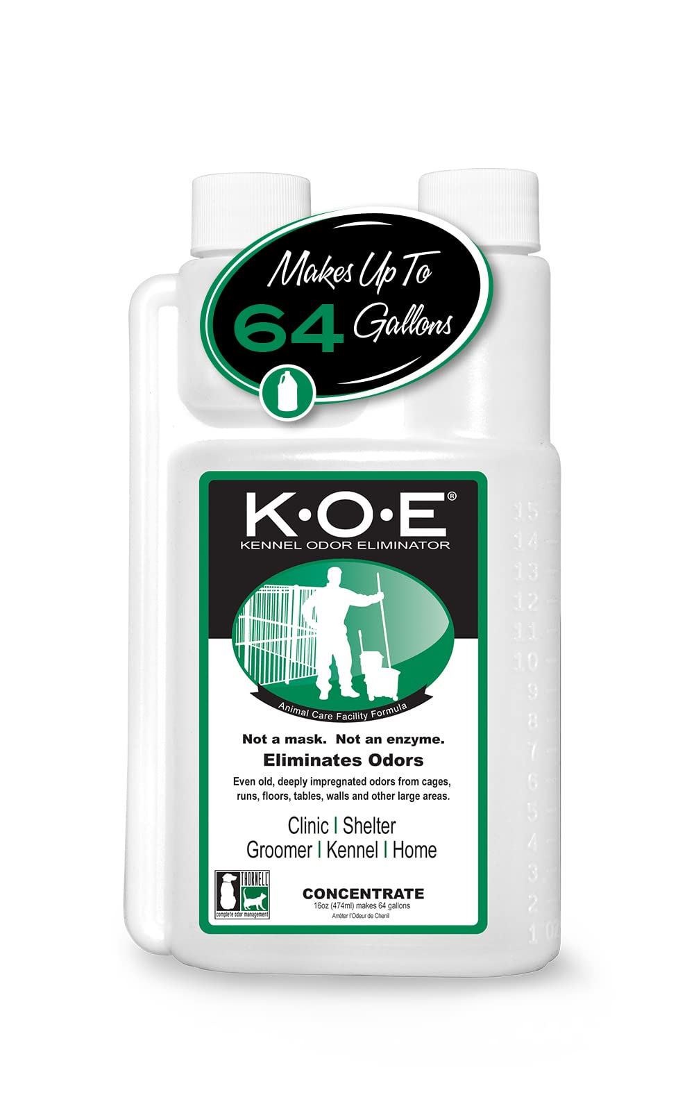 Odorcide KOE Kennel Odor Eliminator bottle front showing concentrated odor removal potential