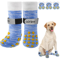ODRIEW dog socks with paw width chart for accurate fit.