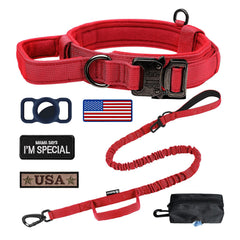 OEBEESA tactical dog collar handle closeup with cushioned grip for comfortable training.
