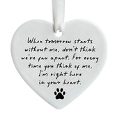 OFlyDesigns pet memorial heart 3-inch ceramic with dual sides for lasting remembrance.