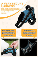 OGURIYA dog harness adjustable straps for easy on/off.