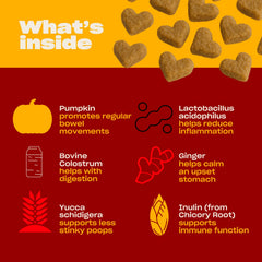 OH NORMAN! probiotic chews digestive health graphic helps educate about gut balance