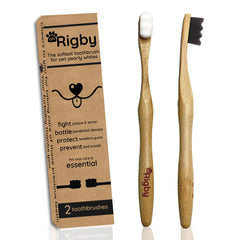 OH RIGBY dog toothbrush with ultra-soft bristles for gentle cleaning of teeth and gums.