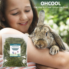 Ohcool Premium Oat Hay 1.1lb packaging maintains freshness for easy portioning.