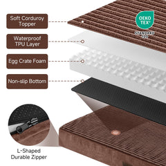 OhGeni bed stitching detail highlights durability with reinforced seams for frequent washing and everyday use