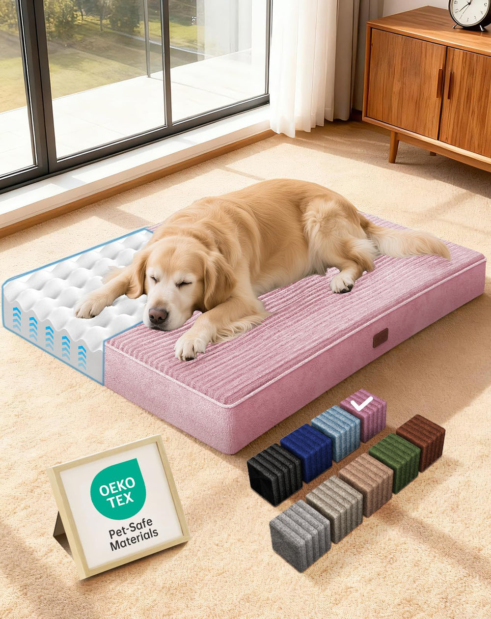 OhGeni orthopedic bed foam closeup highlighting 25D egg-crate support for joint comfort.