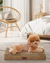 OhGeni orthopedic dog bed with egg-crate foam for cushioned naps.