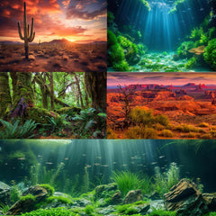 OHIOCATII misty backdrop for aquarium lighting enhances atmosphere.