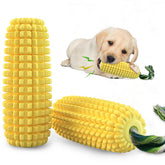 OHKEIYOY corn dog toy front view: durable teether for aggressive chewers and gum massaging.