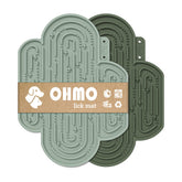OHMO Cactus Lick Mat on a surface with strong suction cups for mess-free slow feeding.
