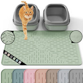 OHMO cat litter mat anti-scatter design captures litter for cleaner floors.